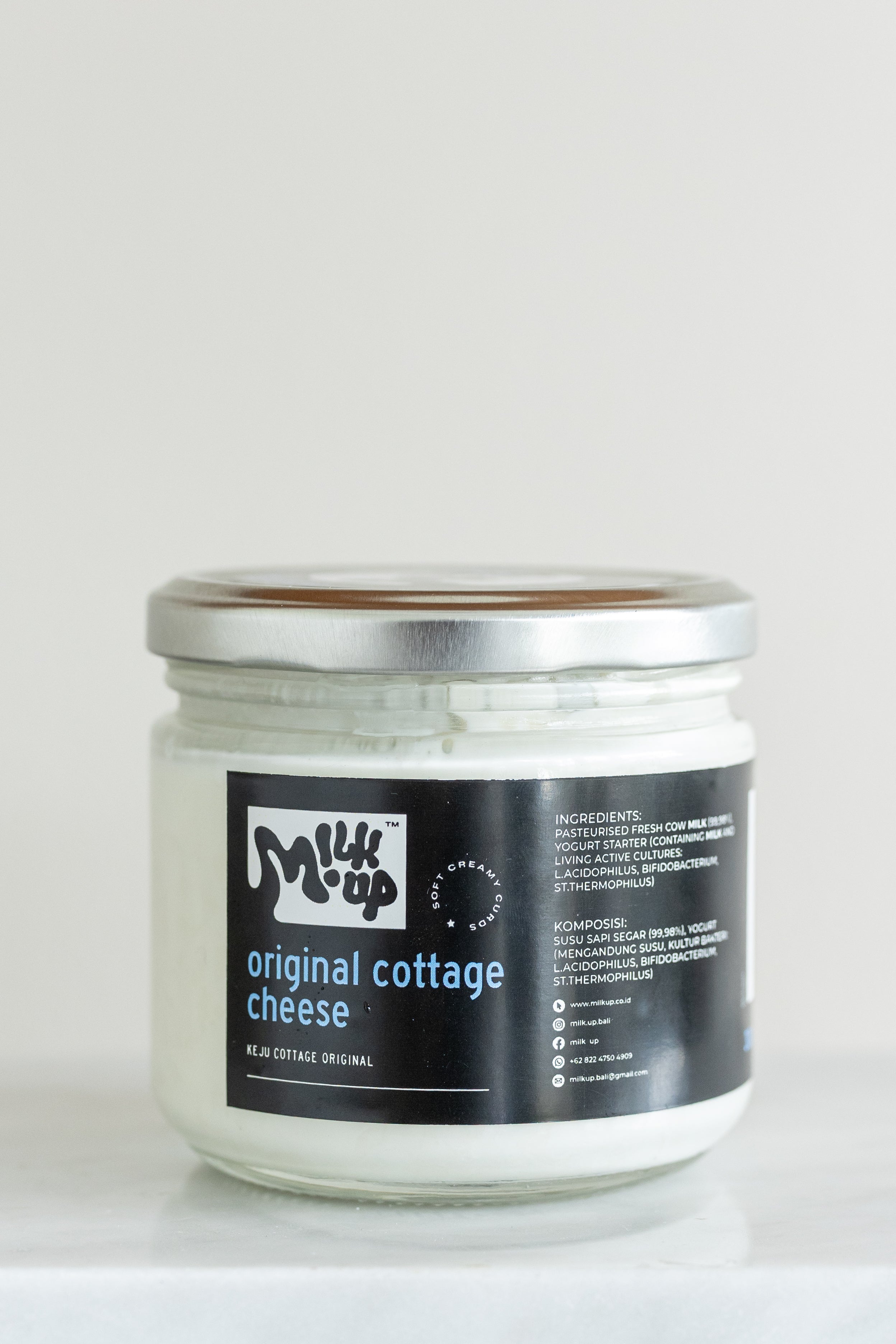 Original Cottage Cheese, sugar-free, 300g, glass