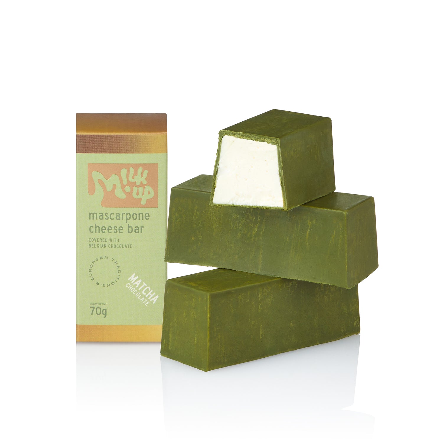 Mascarpone Cheese Bar Matcha, 70g / each, 3 pcs in a pack
