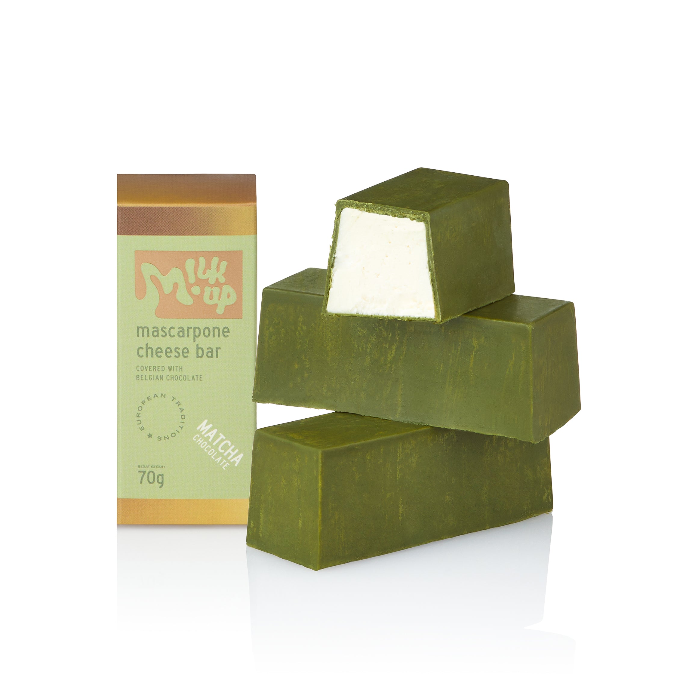 Mascarpone Cheese Bar Matcha, 70g / each, 3 pcs in a pack