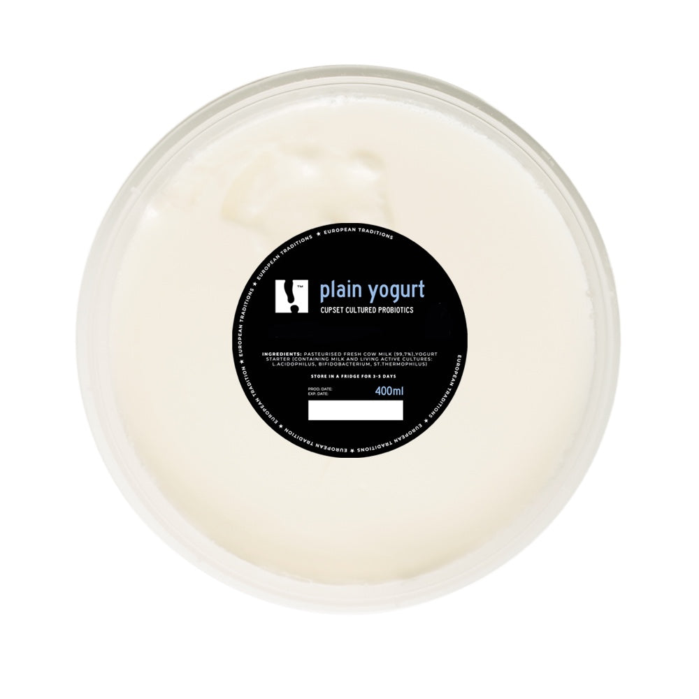 Plain Yogurt, cupset cultured probiotics, sugar-free, 400ml, plastic container
