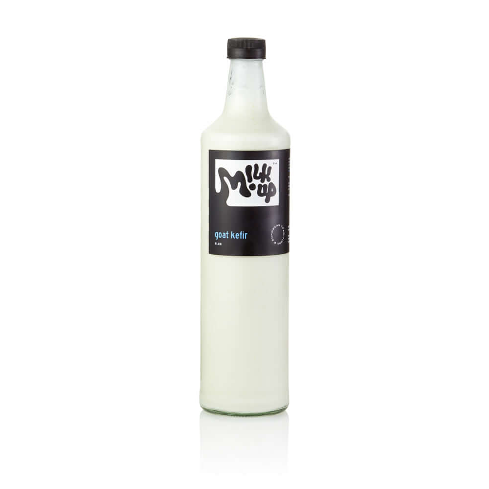 Goat Kefir 3,2%, 650ml, glass in Bali. Milkup dairy products