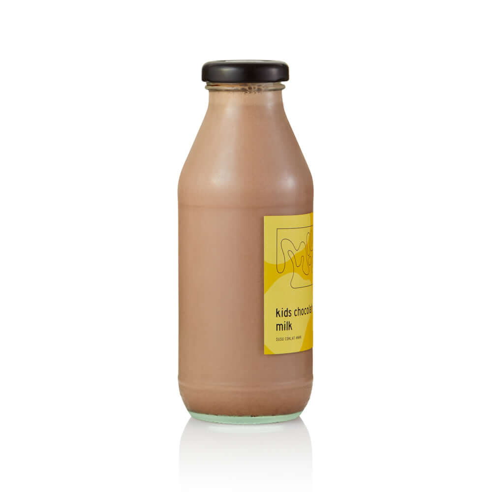Kids Choco Milk, 350ml, glass in Bali. Milkup dairy products