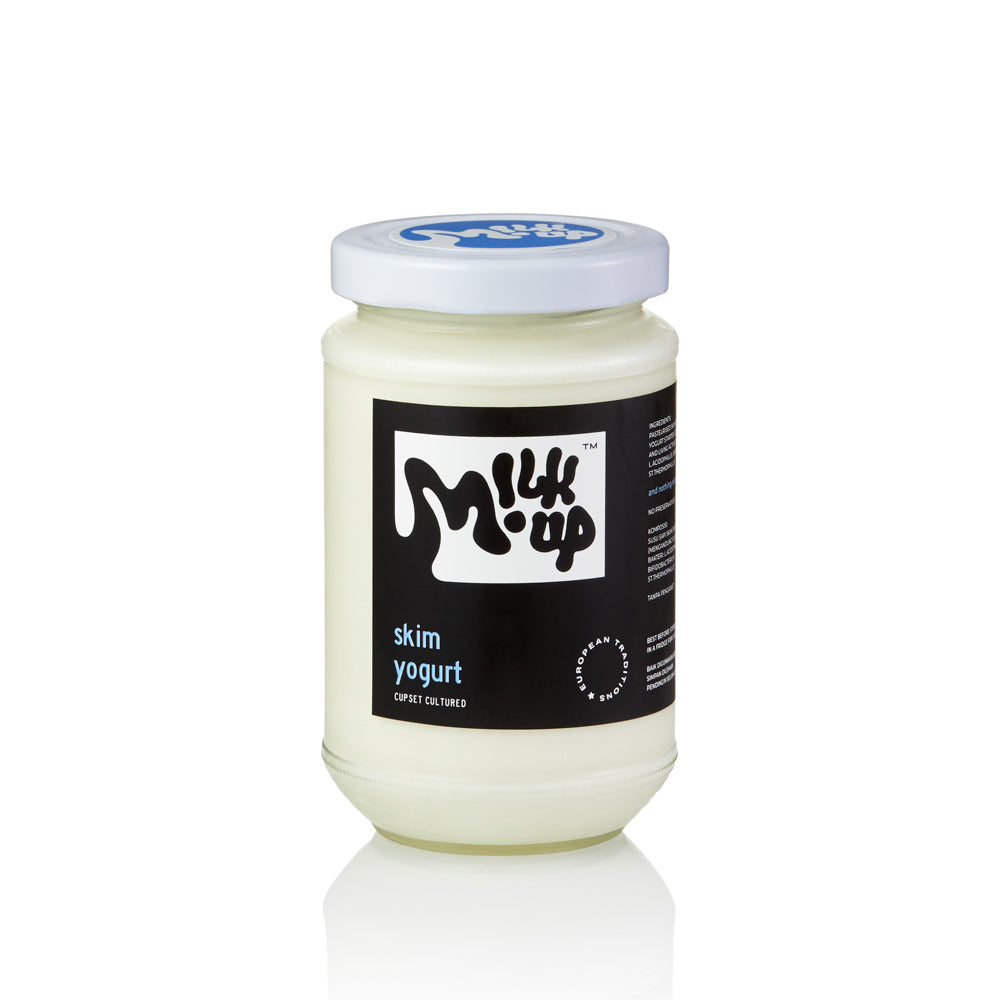 Skim Yogurt, cupset cultured probiotics, sugar-free, 330ml, glass