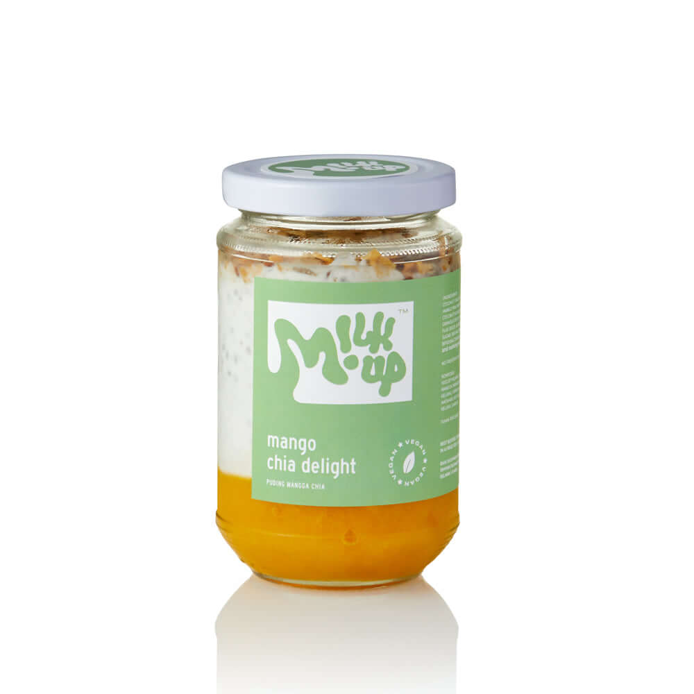 Mango Chia Delight, 330ml, glass, vegan in Bali. Milkup dairy products