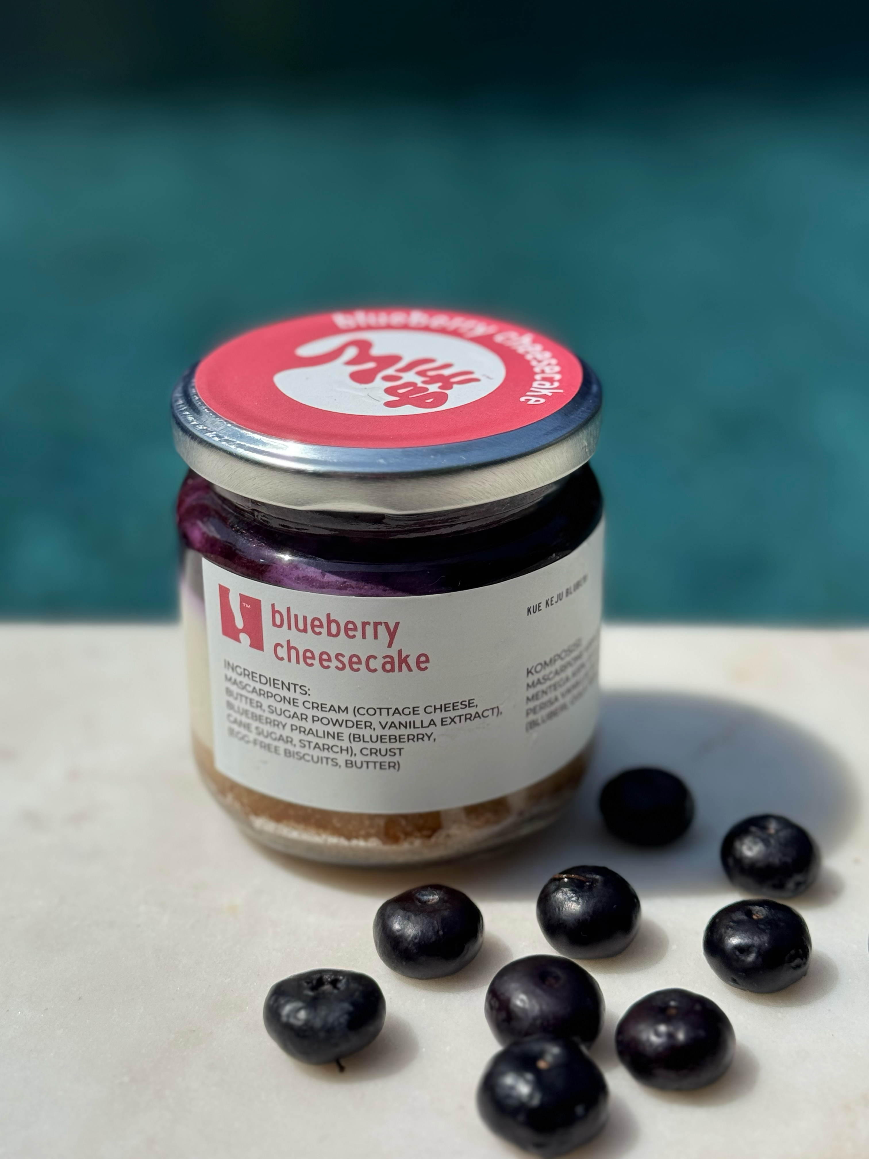 Blueberry Cheesecake, no-bake, 210g, glass