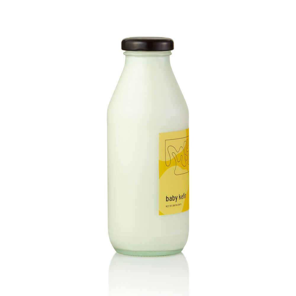 Baby Kefir, 350ml, glass in Bali. Milkup dairy products