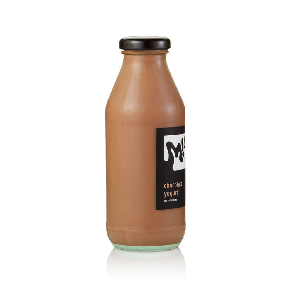 Chocolate Drinkable Yogurt 3,2% 350ml, glass in Bali. Milkup dairy products