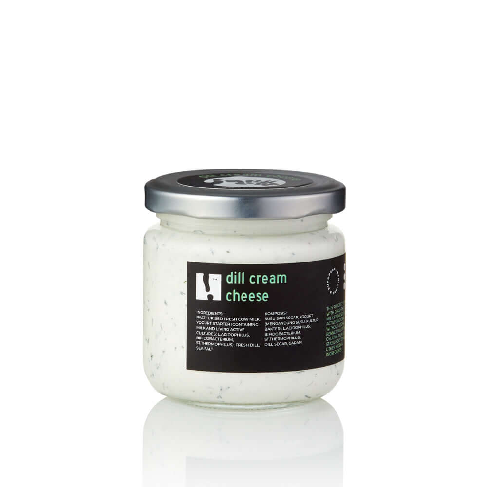 Dill Cream Cheese, 230g, glass in Bali. Milkup dairy products