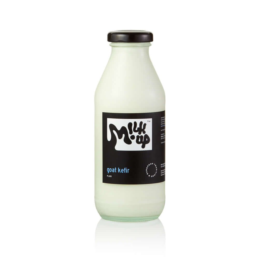 Goat Kefir 3,2% 350ml, glass in Bali. Milkup dairy products