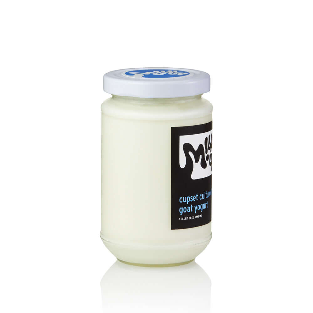 Goat Yogurt glass, 330ml, glass in Bali. Milkup dairy products