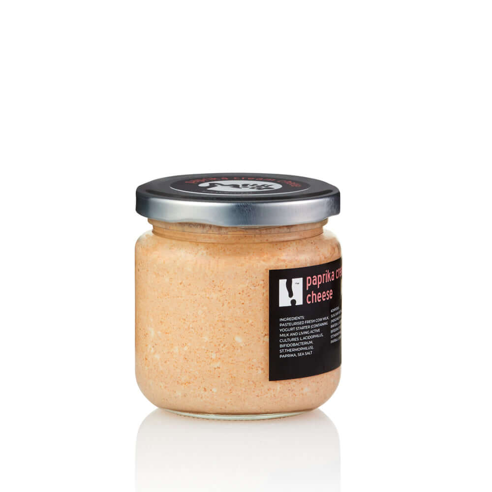 Paprika Cream Cheese, 230g, glass in Bali. Milkup dairy products