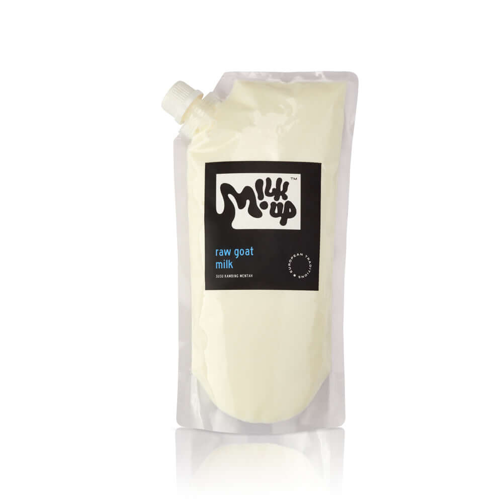 Raw Goat Milk 950ml, plastic in Bali. Milkup dairy products