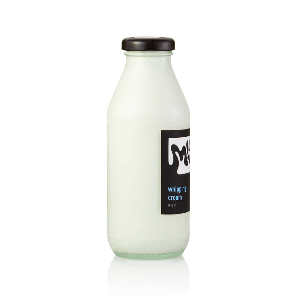 Whipping Cream 30% fat, 350ml, glass in Bali. Milkup dairy products